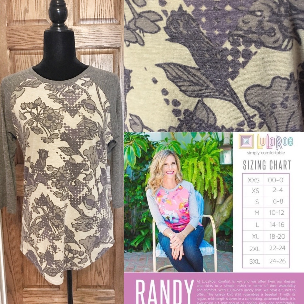Like New LuLaRoe Randy Baseball Tee Medium